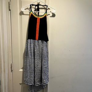 Sperry crochet and striped halter top dress